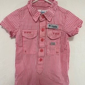 Pink and white gingham Columbia one piece